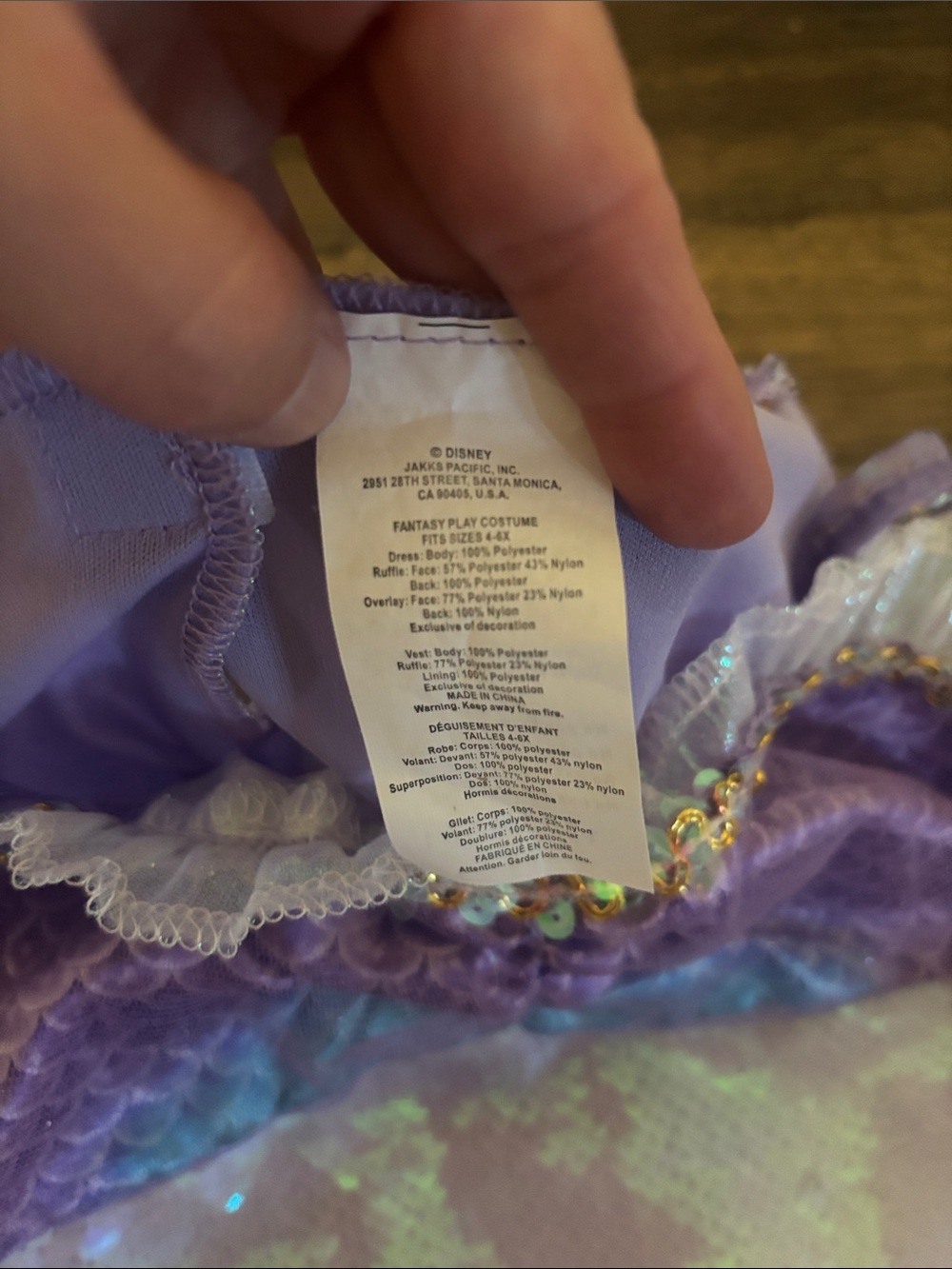 Kids Mermaid Costume Set in Purple & Aqua - Picture 4 of 7